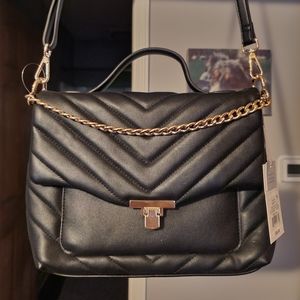 a new day black quilted crossbody bag